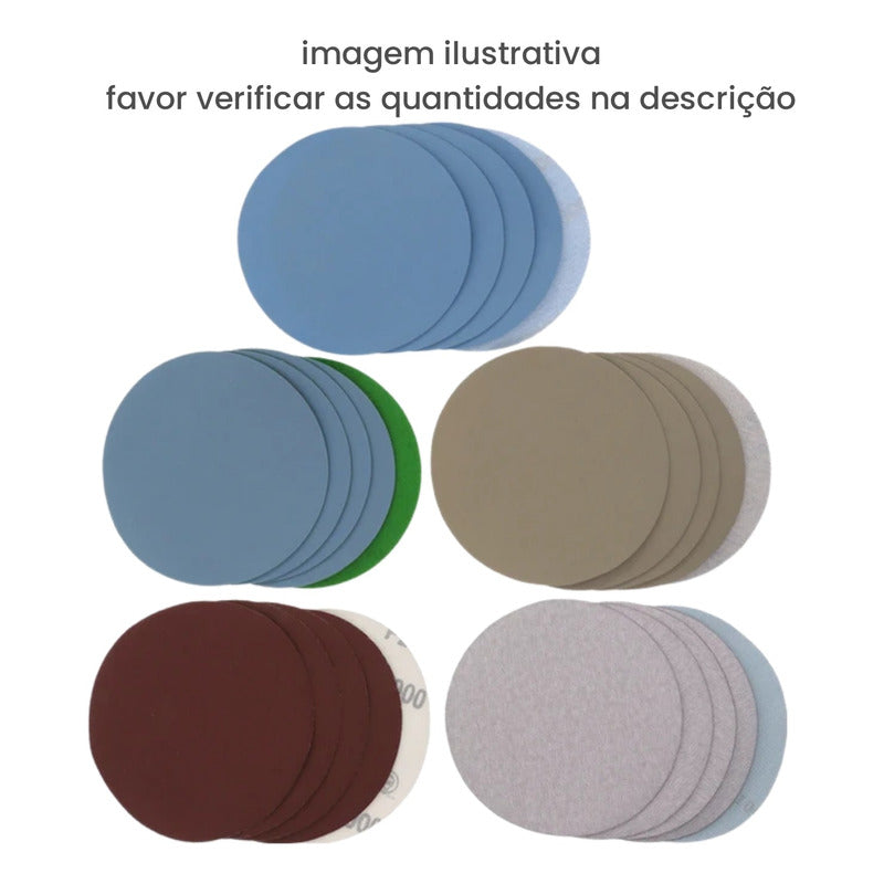 Disco De Lixas Velcro 125mm 5 Polegadas Grãos 1000 Ao 5000 -