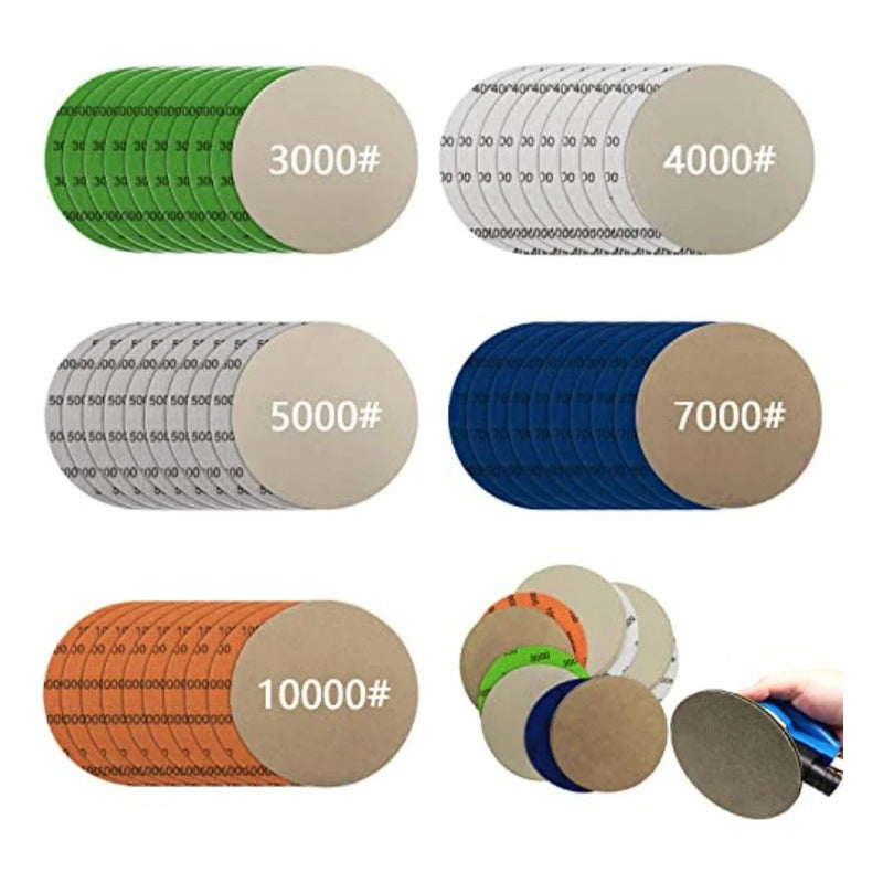 Disco De Lixas Velcro 125mm 5 Polegadas Grãos 3000 Ao 10000